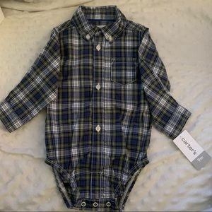 Boys Plaid Long Sleeve Onesie | Carter’s 9 Months
